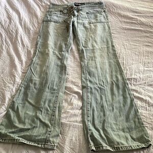 RARE Vintage 90s Express Jeans Wide Leg  Y2K Size 3/4